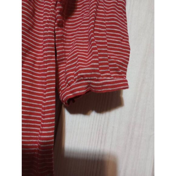 Ann Taylor Loft Shirt Ladies Small Red Gray 3/4 Sleeve Round Neck‎ - Picture 5 of 8